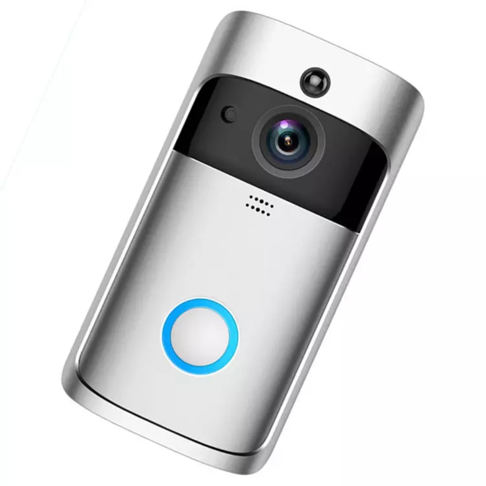 Sonnette Wi-Fi intelligente, caméra HD sans fil 720p, détection de mouvement PIR avec alarme, audio bidirectionnel - Bricolage