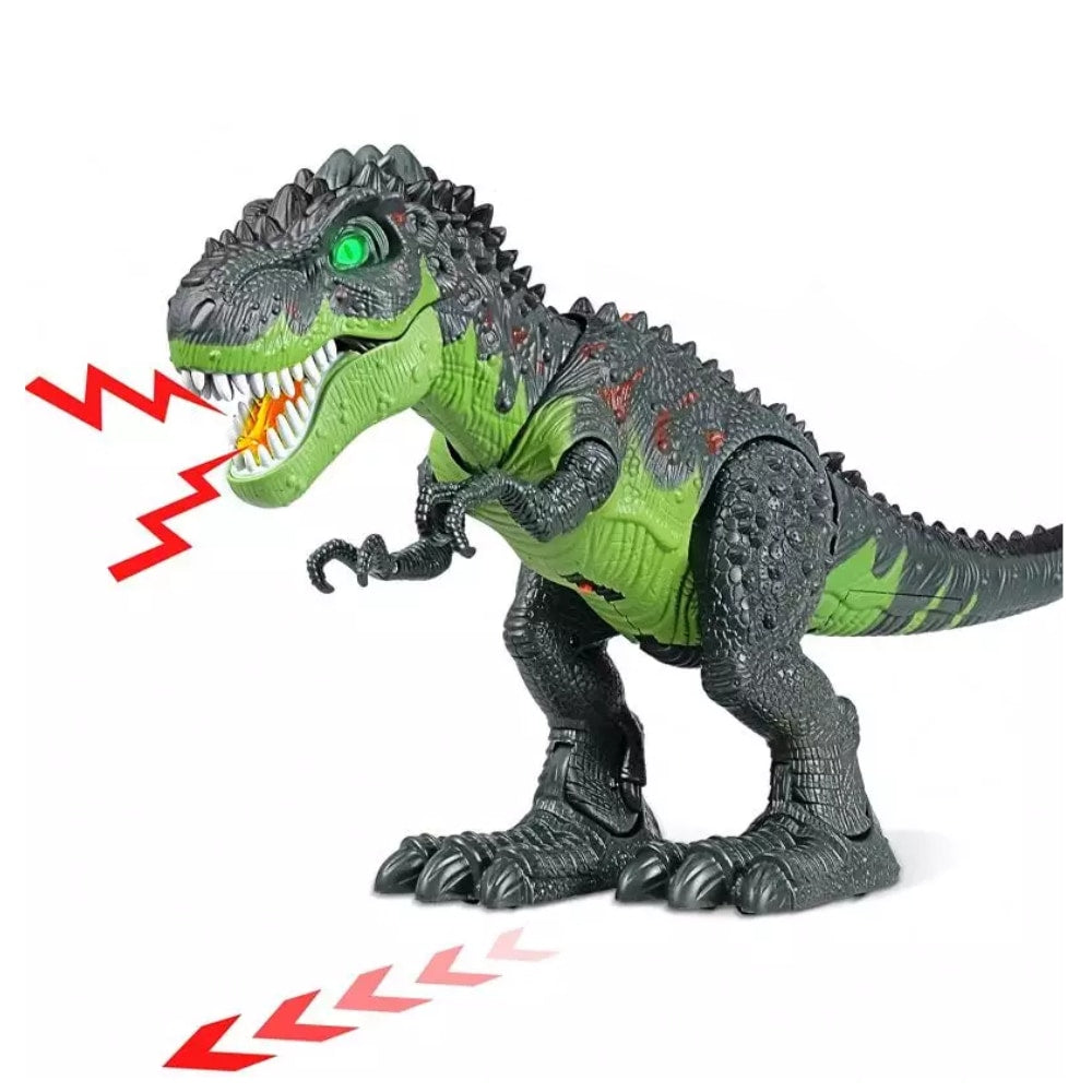 Un robot dinosaure cracheur de feu