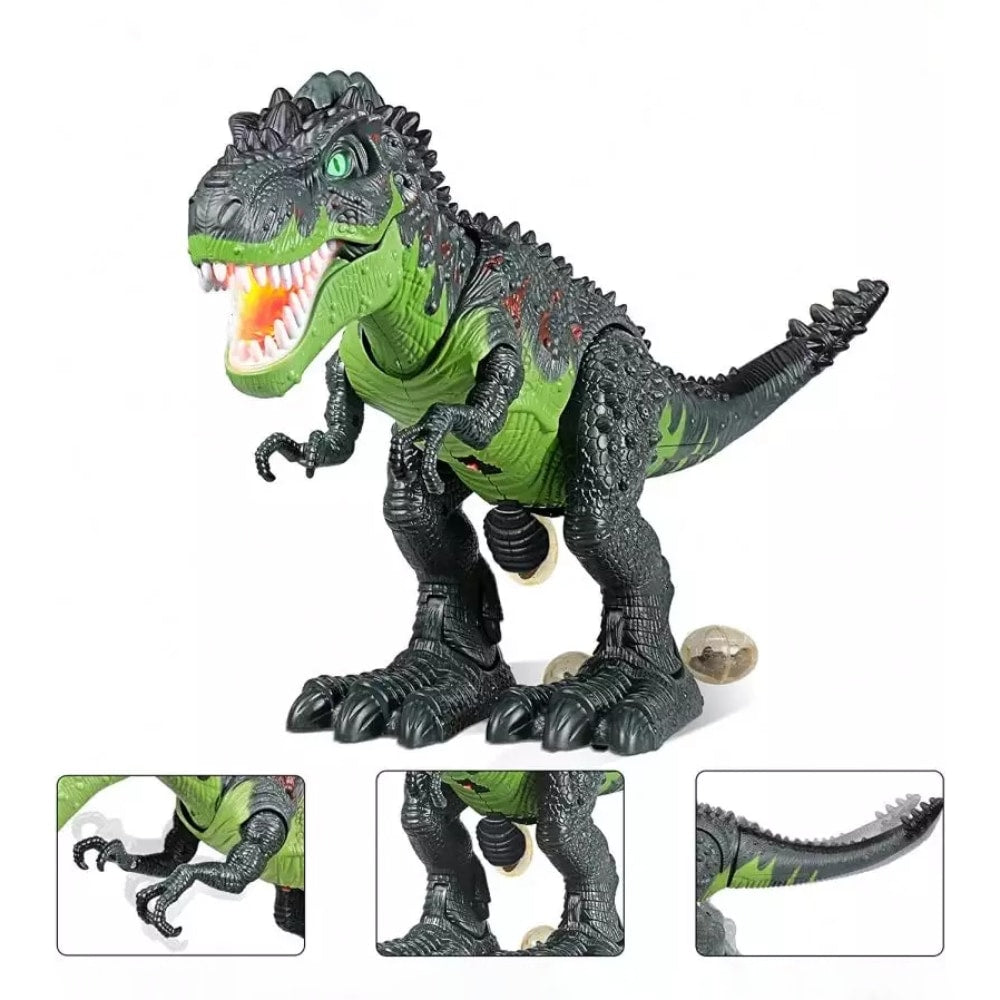 Un robot dinosaure cracheur de feu