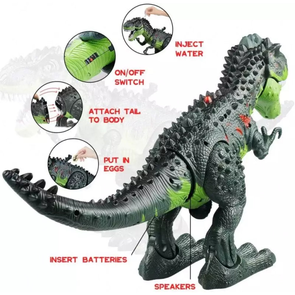 Un robot dinosaure cracheur de feu