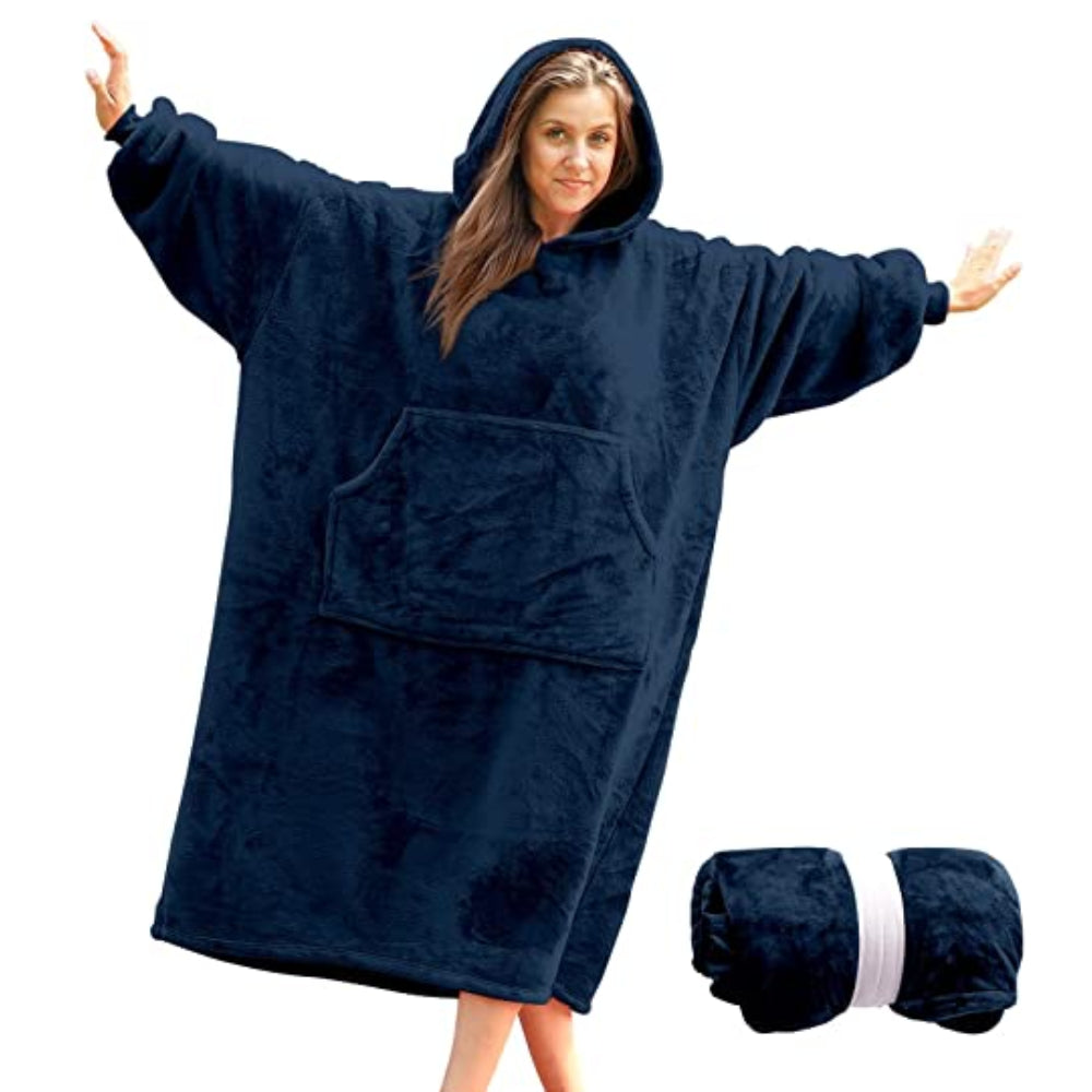 Plaid Pull Sweat à Manche et Capuche avec Poche