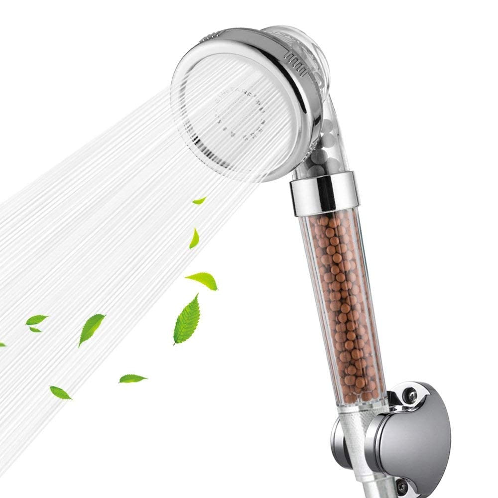 Pommeau de douche haute pression avec 3 modes de fonctionnement et filtre à impuretés