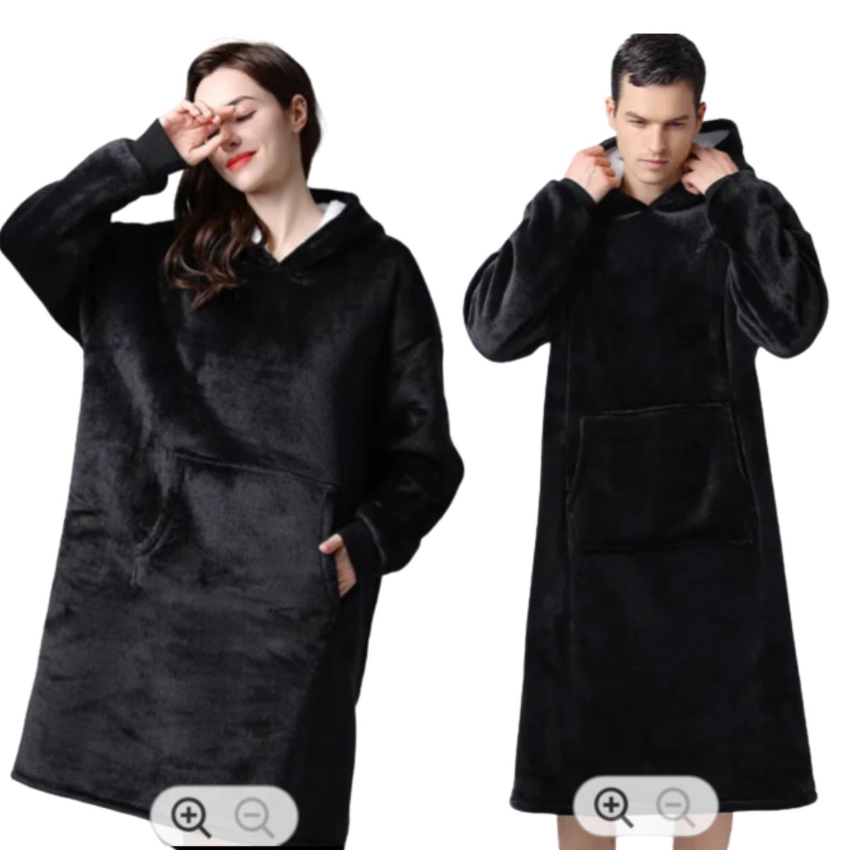 Plaid Pull Sweat à Manche et Capuche avec Poche