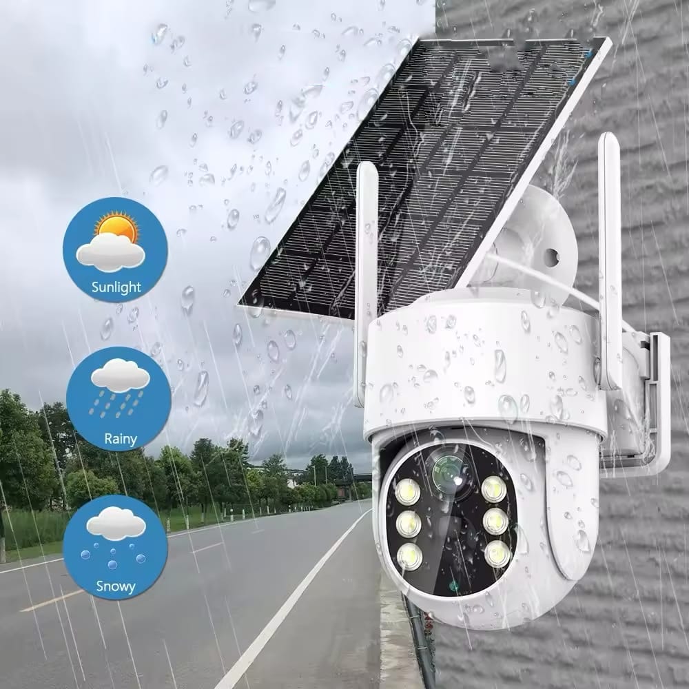 Caméra de surveillance extérieure sans fil avec panneau solaire
