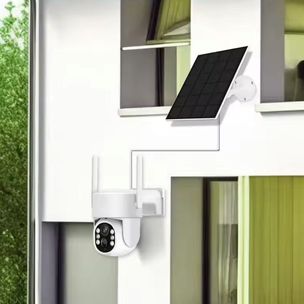 Caméra de surveillance extérieure sans fil avec panneau solaire