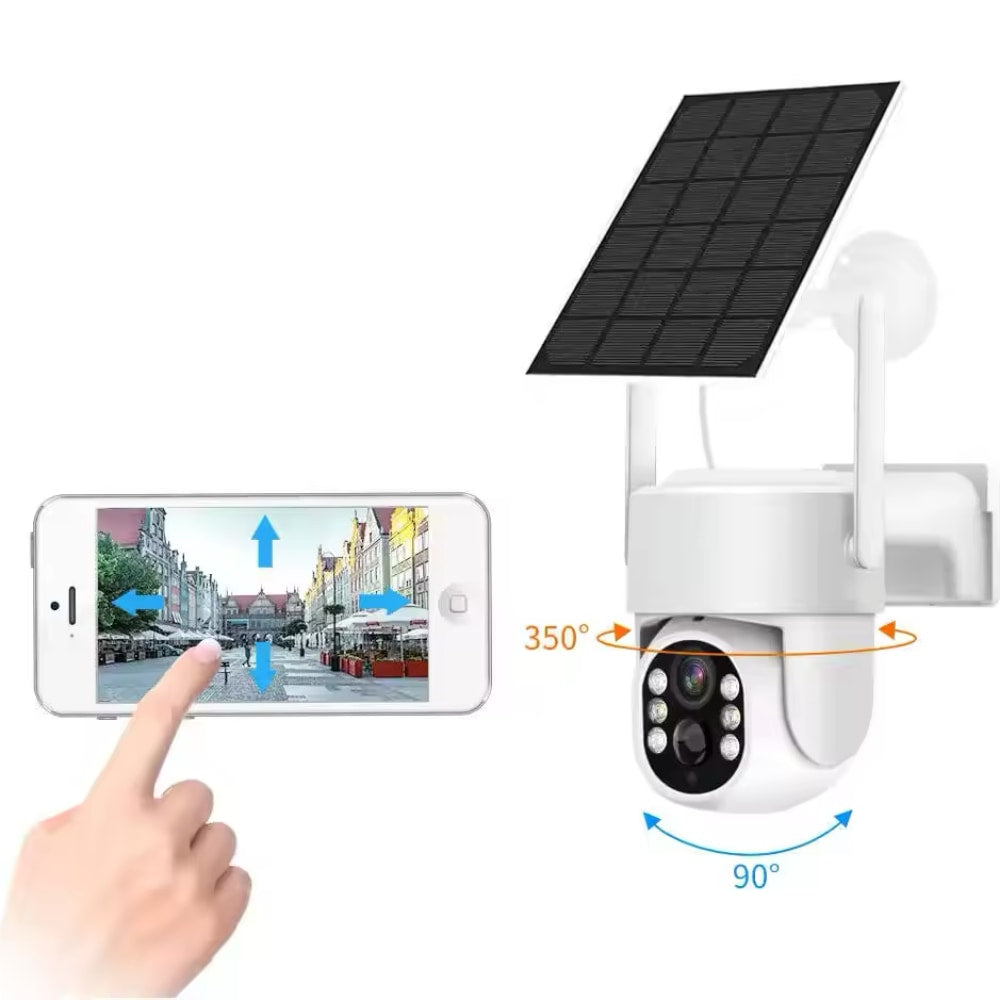 Caméra de surveillance extérieure sans fil avec panneau solaire