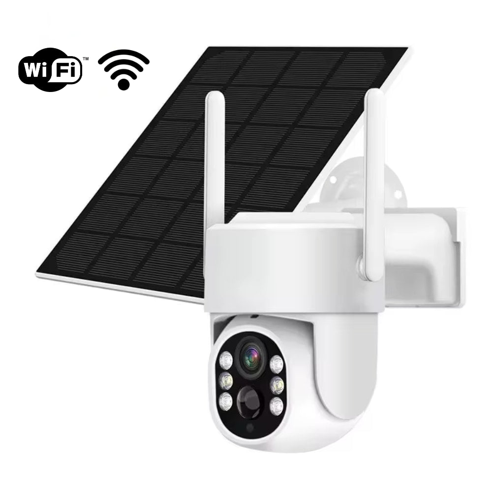 Caméra de surveillance extérieure sans fil avec panneau solaire