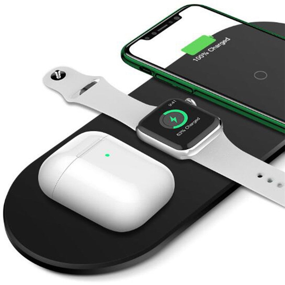 Chargeur sans fil 3 en 1 pour téléphone portable, écouteurs et montre