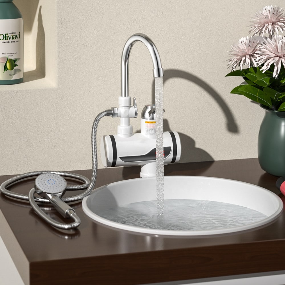 Robinet et douche avec chauffage intégré