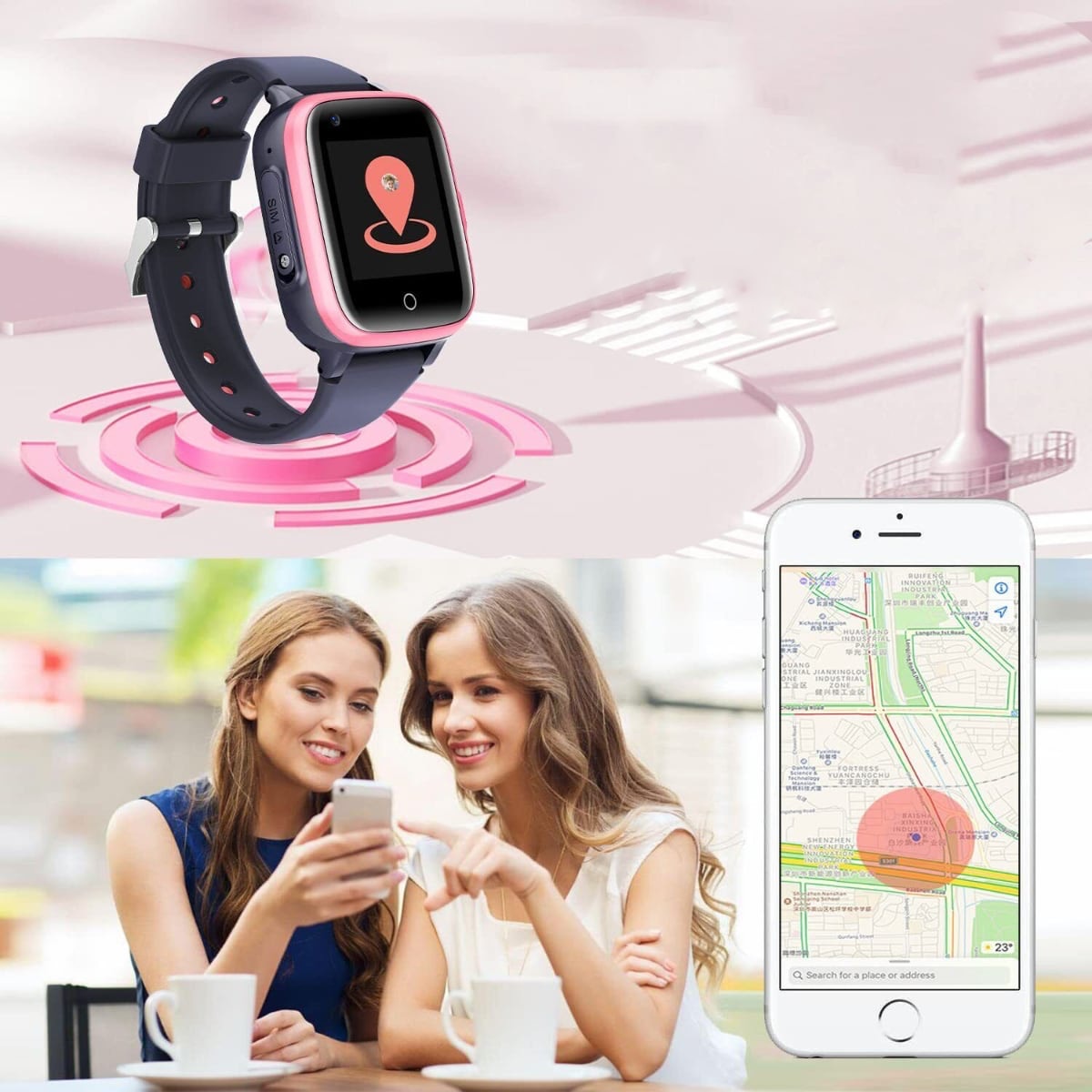 Montre intelligente pour enfants SmartKid Pro avec carte SIM, GPS, appareil photo
