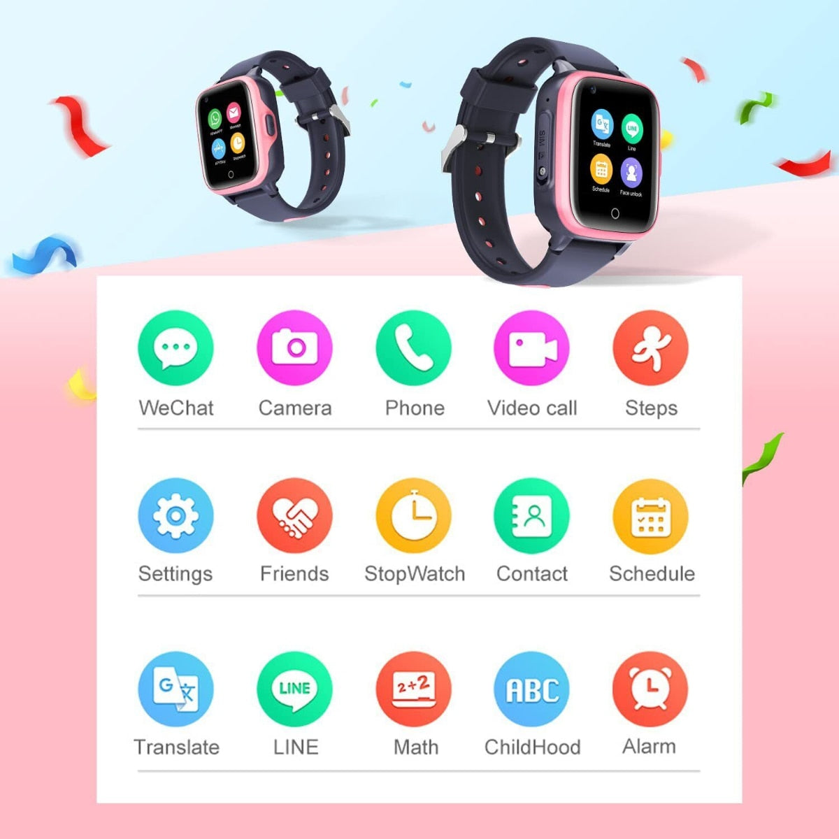 Montre intelligente pour enfants SmartKid Pro avec carte SIM, GPS, appareil photo