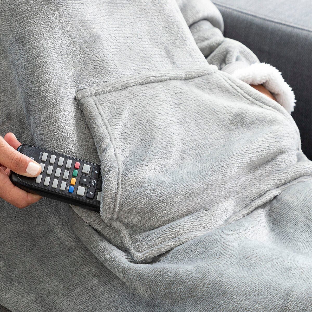 Plaid Pull Sweat à Manche et Capuche avec Poche