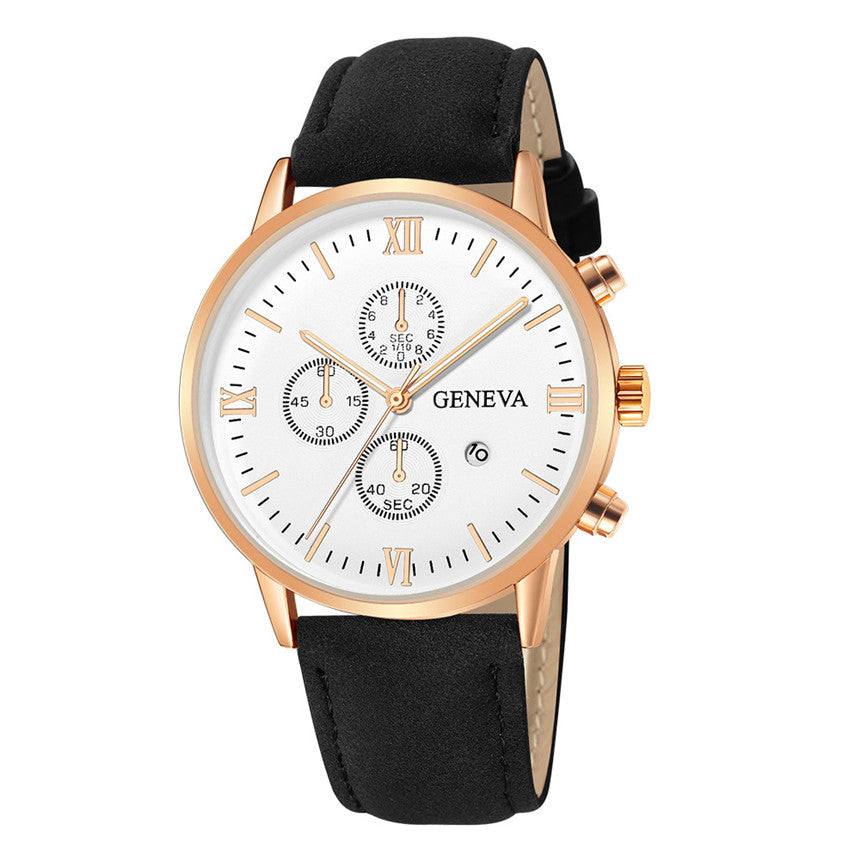Montre pour hommes avec bracelet en cuir