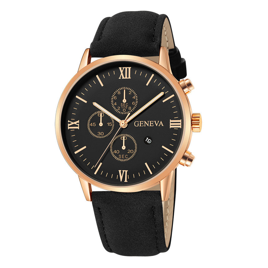 Montre pour hommes avec bracelet en cuir