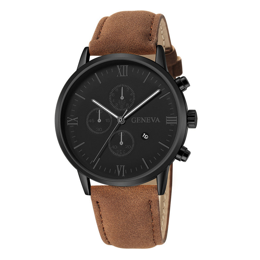 Montre pour hommes avec bracelet en cuir