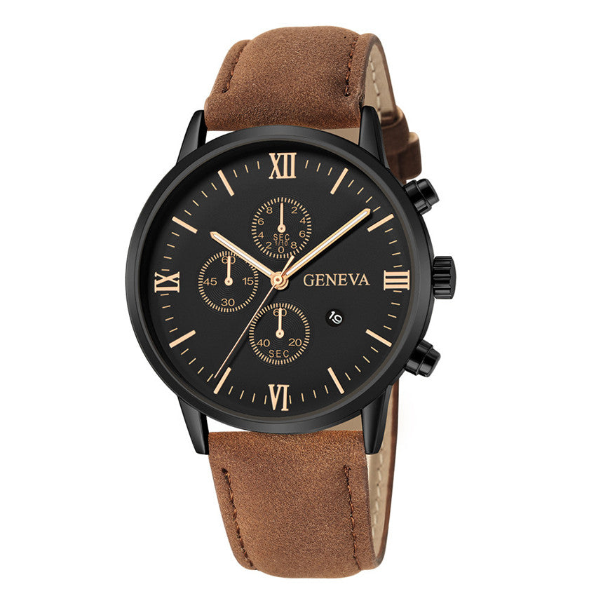 Montre pour hommes avec bracelet en cuir