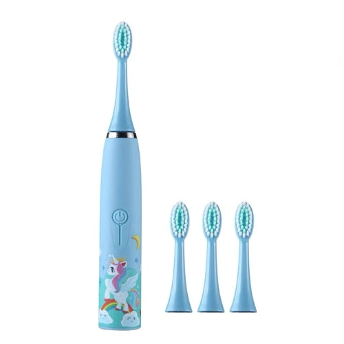 Brosse à dents électrique pour enfants avec minuterie intégrée et 4 têtes de brosse supplémentaires