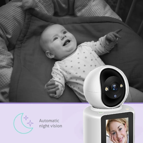 Babyphone intelligent sans fil avec vision nocturne et connexion vidéo et audio bidirectionnelle