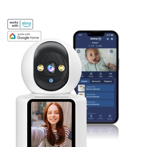 Babyphone intelligent sans fil avec vision nocturne et connexion vidéo et audio bidirectionnelle