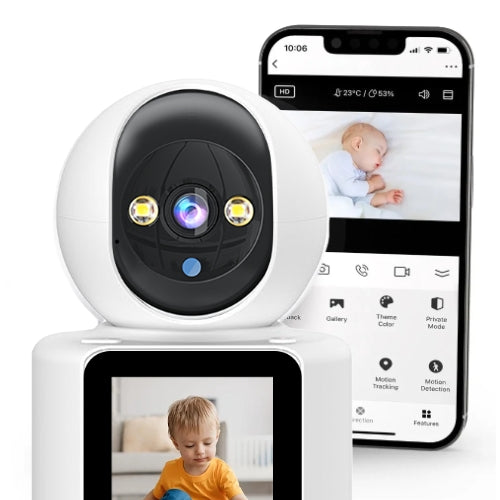 Babyphone intelligent sans fil avec vision nocturne et connexion vidéo et audio bidirectionnelle