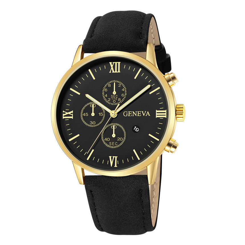 Montre pour hommes avec bracelet en cuir