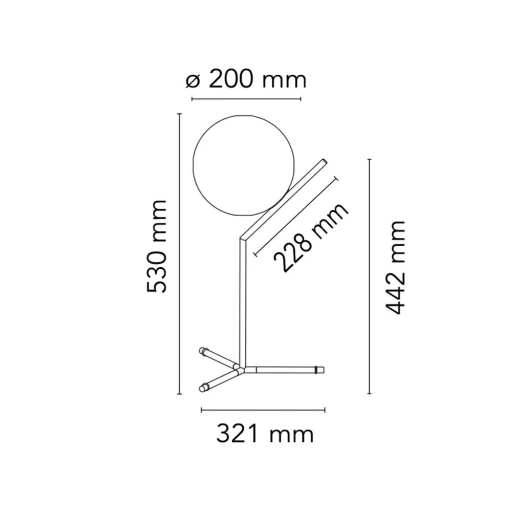 Lampe de table design Alaris, verre, métal