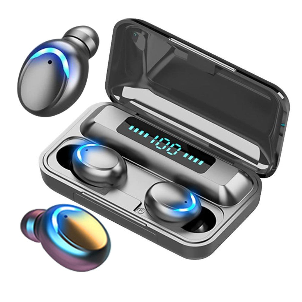 Écouteurs Bluetooth avec étui de chargement compatibles iOS/Android.