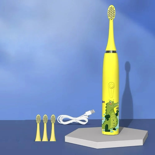 Brosse à dents électrique pour enfants avec minuterie intégrée et 4 têtes de brosse supplémentaires