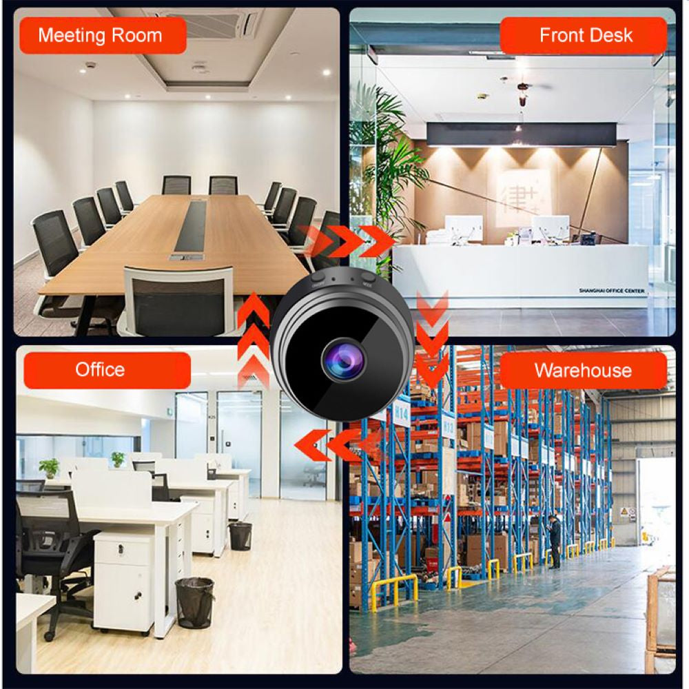 Mini caméra de surveillance, WiFi, surveillance en direct, enregistrement de jour et de nuit