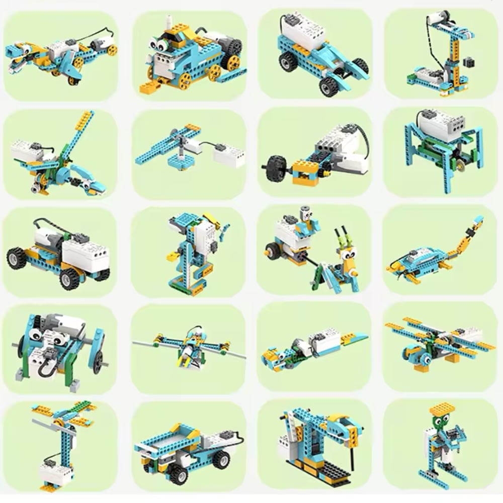 Kit robotique pour futurs ingénieurs 50 en 1 : Kit de blocs connectés Do It Yourself de 606 pièces avec télécommande