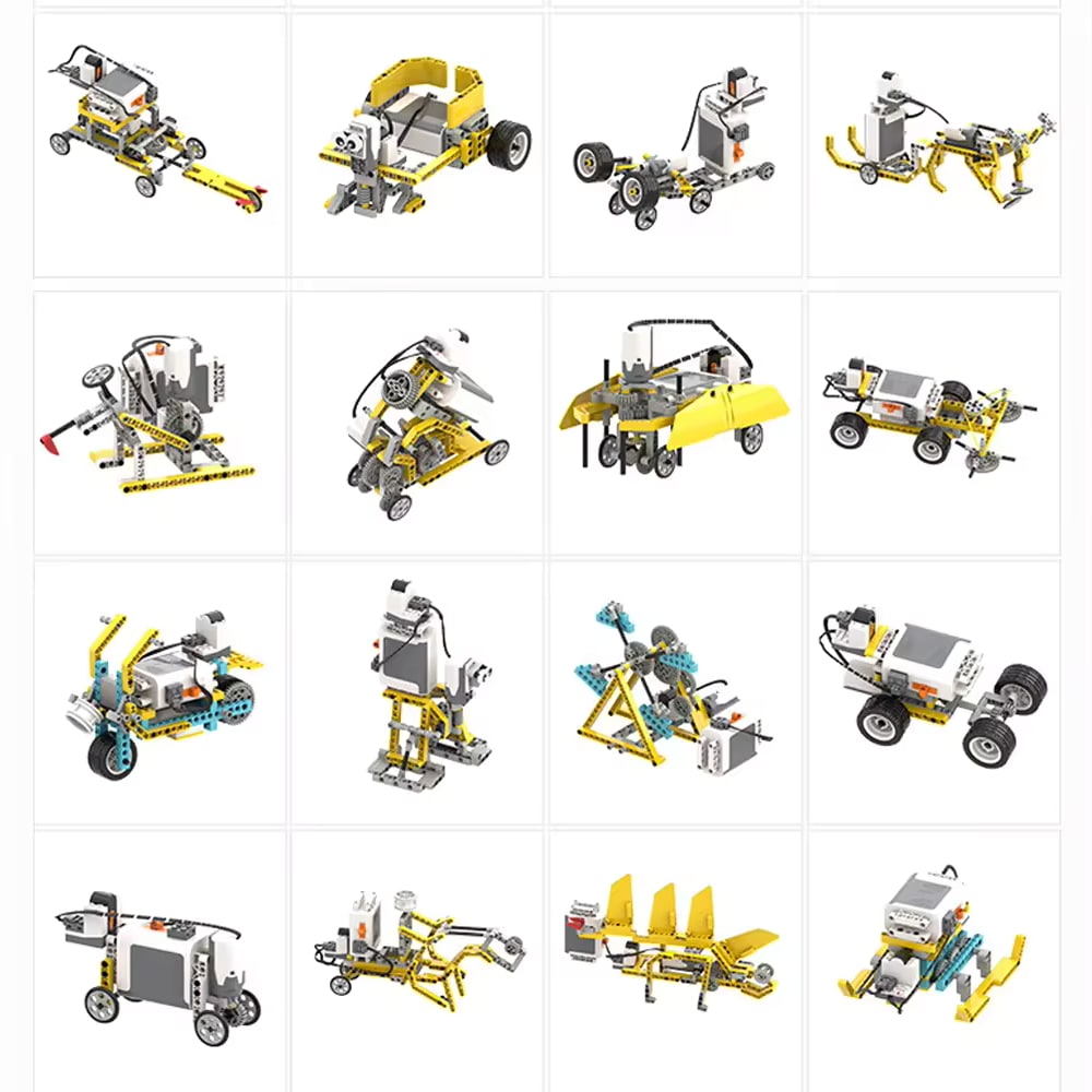 Kit robotique pour futurs ingénieurs 50 en 1 : Kit de blocs connectés Do It Yourself de 606 pièces avec télécommande