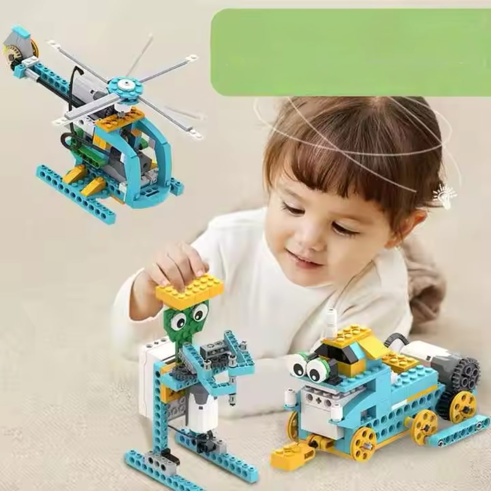 Kit robotique pour futurs ingénieurs 50 en 1 : Kit de blocs connectés Do It Yourself de 606 pièces avec télécommande