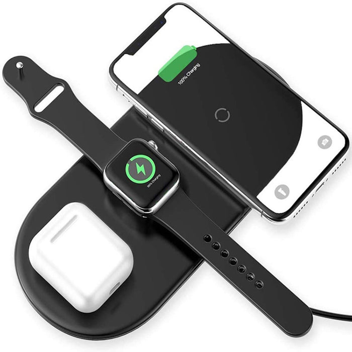 Chargeur sans fil 3 en 1 pour téléphone portable, écouteurs et montre