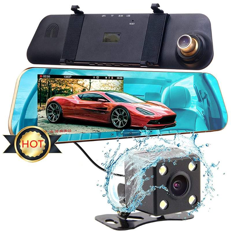 Rétroviseur avec caméra de voiture avec écran LCD de 4,3 pouces et enregistreur
