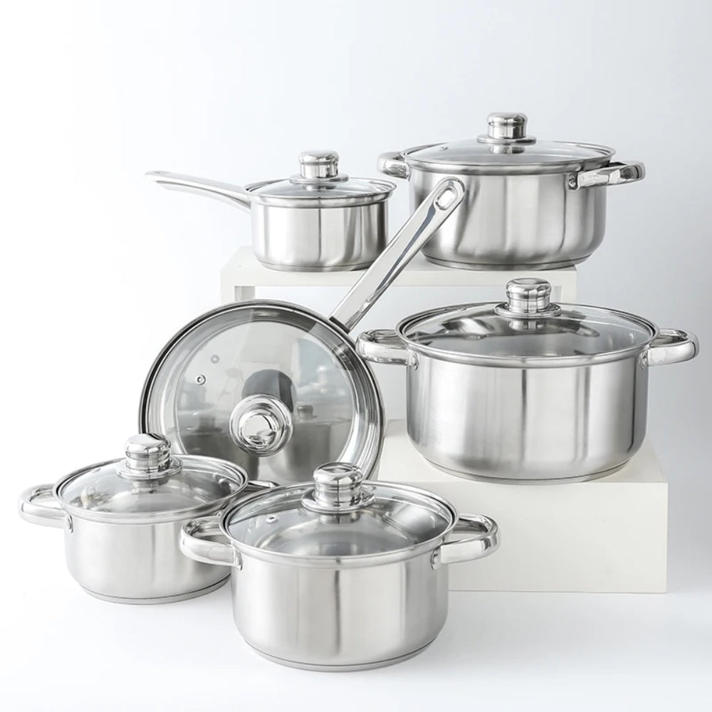 Batterie de cuisine en acier inoxydable 12 en 1