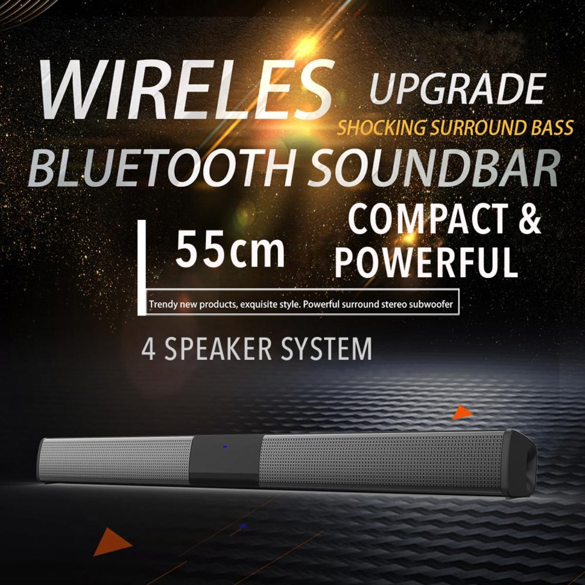 SonicLine 4.0 barre de son Bluetooth – 55 cm, 4 haut-parleurs, son surround