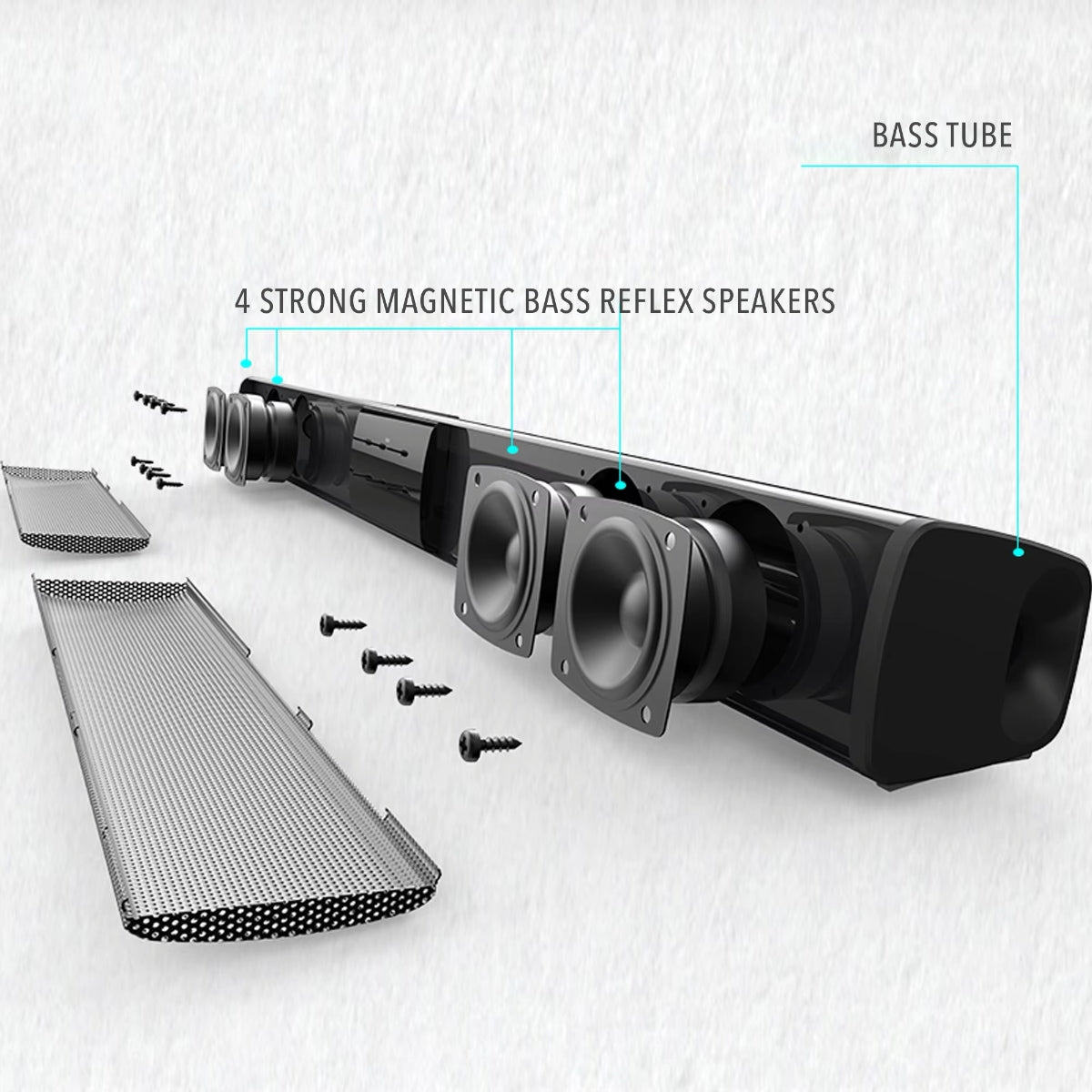 SonicLine 4.0 barre de son Bluetooth – 55 cm, 4 haut-parleurs, son surround